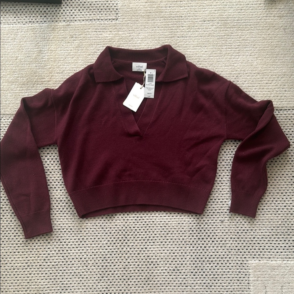 NWT Aritzia Wilfred Clara Waist Sumac Burgundy